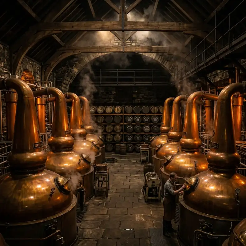 Interior of ancient Speyside distillery